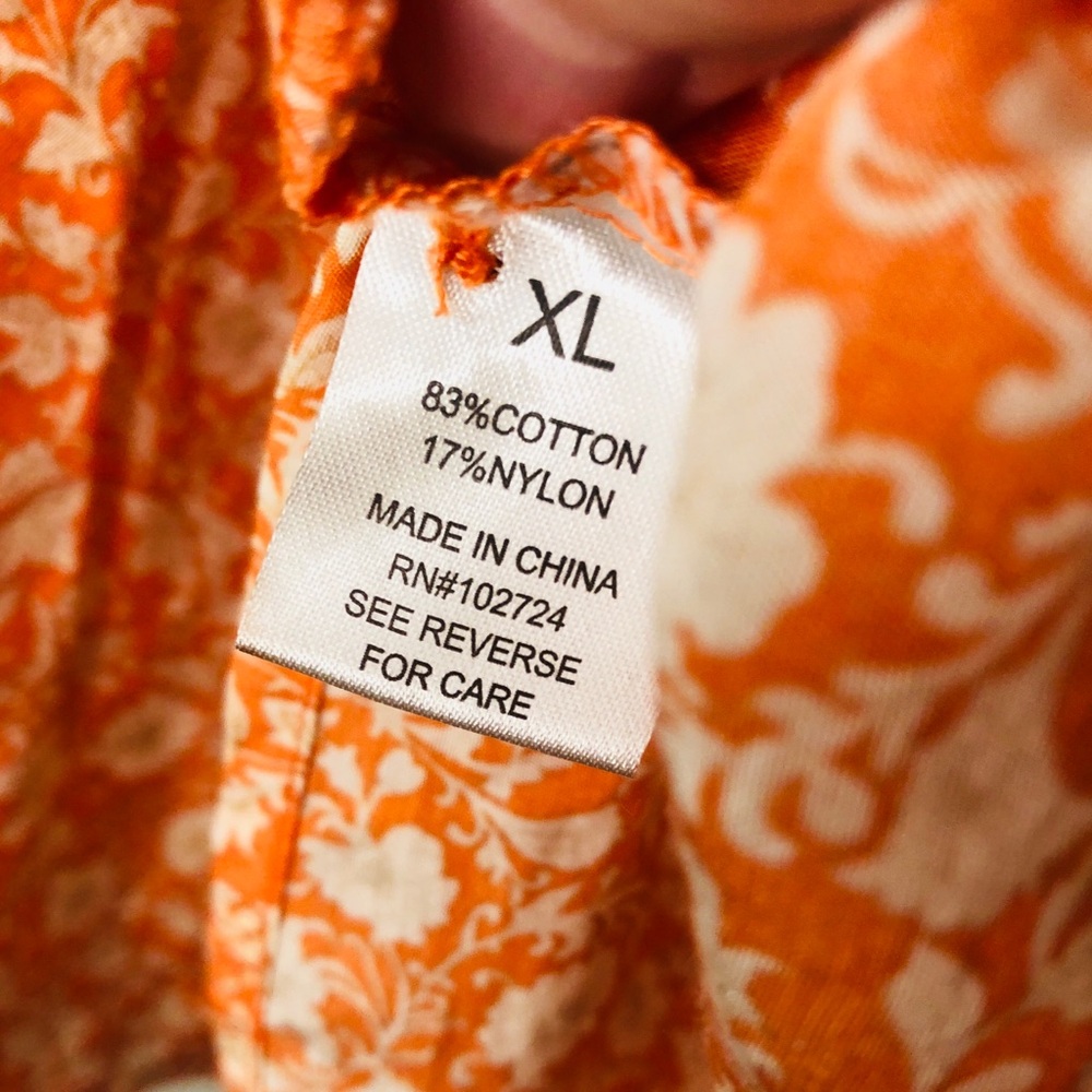 Grand & Greene Orange Floral Women's Top - Picture 4 of 9